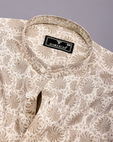 Cream Valley Printed Satin Cotton Shirt