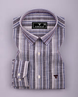 Ohio Purple With Blue Dobby Stripe Cotton Shirt