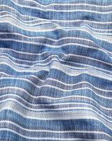 Ohio Blue With Gray Dobby Stripe Cotton Shirt