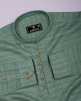 Juhu Green Dobby Textured Shirt Style Kurta