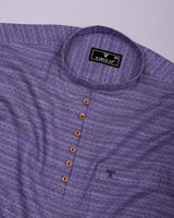Juhu Purple Dobby Textured Shirt Style Kurta