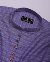 Juhu Purple Dobby Textured Shirt Style Kurta