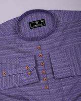 Juhu Purple Dobby Textured Shirt Style Kurta