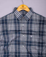 Cista Gray With White Dobby Check Cotton Shirt