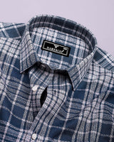 Cista Gray With White Dobby Check Cotton Shirt