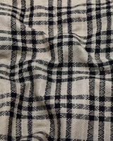 Edina Cream With Black Dobby Check Designer Cotton Shirt