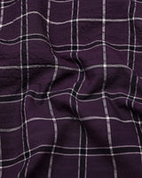 Lusaka Purple With Black Check Seersucker Cotton Shirt