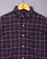 Lusaka Purple With Black Check Seersucker Cotton Shirt