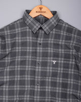 Yoro Gray With White Check Seersucker Cotton Shirt