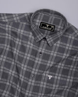 Yoro Gray With White Check Seersucker Cotton Shirt