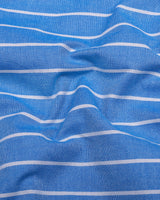 Henry Blue With White Stripe Oxford Cotton Designer Shirt