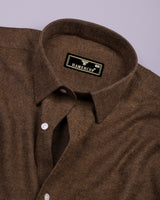 Bravix Brown Brushed Twill Plaid Flannel Cotton Shirt