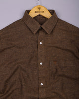 Bravix Brown Brushed Twill Plaid Flannel Cotton Shirt