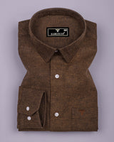 Bravix Brown Brushed Twill Plaid Flannel Cotton Shirt