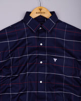 Regal Blue Twill Check Gizza Cotton Shirt
