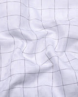 Flour White With Black Check Premium Giza Shirt