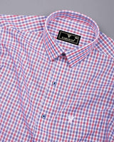 Sinoper Red With Blue Check Amsler Cotton Shirt