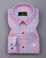 Sinoper Red With Blue Check Amsler Cotton Shirt