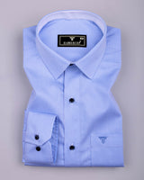 Oberon Blue With White Pencil Stripe Designer Cotton Shirt