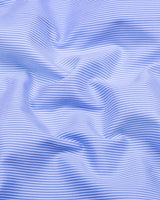 Oberon Blue With White Pencil Stripe Designer Cotton Shirt