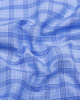 Ferrow Blue Formal Check Premium Cotton Shirt