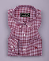 Scarlix Red With White Check Soft Cotton Shirt