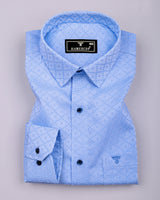 Everest Blue Dobby Texture Premium Giza Shirt