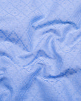 Everest Blue Dobby Texture Premium Giza Shirt