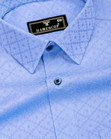 Everest Blue Dobby Texture Premium Giza Shirt