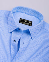 Everest Blue Dobby Texture Premium Giza Shirt