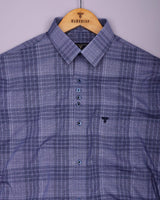 Liberty Blue Check Designer Cotton Shirt