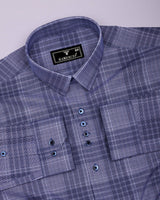 Liberty Blue Check Designer Cotton Shirt
