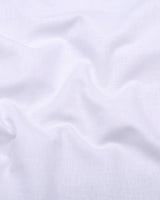 Libra White Solid Linen Cotton Shirt Style Kurta