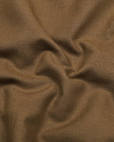 Libra Brown Solid Linen Cotton Shirt Style Kurta