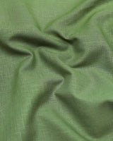 Libra Green Solid Linen Cotton Shirt Style Kurta