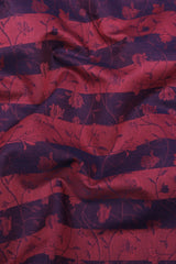 Rusty red floral printed jacquard cotton shirt