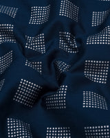 Elfen Blue With Glitter Box Printed Cotton Shirt