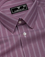 Cordovan Burgundy Houndstooth Dobby Premium Giza Shirt