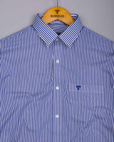 Sora NavyBlue With White Stripe Cotton Shirt