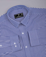 Sora NavyBlue With White Stripe Cotton Shirt
