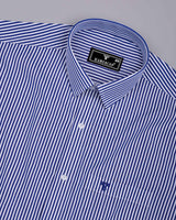 Sora NavyBlue With White Stripe Cotton Shirt