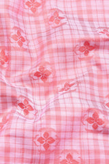 Marmalade orange twill pattern floral printed cotton shirt