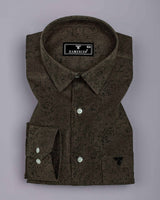 Crispello Coffee Brown Corduroy Premium Cotton Solid Shirt