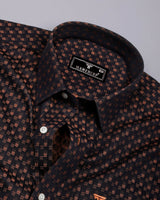 Zorin Dark Brown With Gold Jacquard Check Giza Shirt