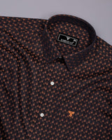 Zorin Dark Brown With Gold Jacquard Check Giza Shirt