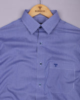 Trypan Blue With White Small Check Cotton Shirt