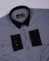 Black Houndstooth Designer Formal Cotton Shirt