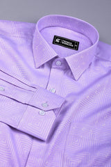 Purple maze pattren floral printed jacquard cotton shirt