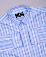 Hawaii Blue With White Stripe Premium Giza Cotton Shirt