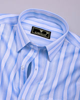 Hawaii Blue With White Stripe Premium Giza Cotton Shirt